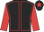 Black, red seams, red sleeves, red star on cap