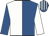 Royal blue & white halved, sleeves reversed, striped cap