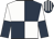 Dark blue & white quartered, halved sleeves, striped cap