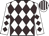 White & brown diamonds, striped cap
