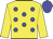 Yellow, blue spots, yellow slvs, blue cap