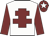 White, maroon cross of lorraine & sleeves, maroon cap, white star