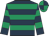 Dark blue & emerald green hoops, quartered cap