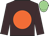 Brown, orange disc, light green cap