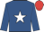 Royal blue, white star, red cap