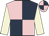 Dark blue & pink quartered, beige sleeves, dark blue & pink quartered cap