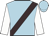 Light blue, brown sash, white sleeves, light blue cap
