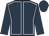 Dark blue, white seams, dark blue sleeves & cap