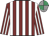 Maroon & white stripes, emerald green & grey quartered cap