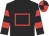 Black, red hollow box, hooped sleeves, quartered cap