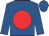 Royal blue, red disc, royal blue cap