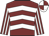 Maroon & white chevrons, striped sleeves, quartered cap