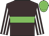 Brown, green hoop, brown & white striped sleeves, green cap