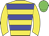 Yellow body, big-blue hooped, yellow arms, green cap