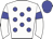 White body, blue spots, white arms, blue armlets, blue cap