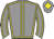Grey body, yellow seams, grey arms, yellow seams, grey cap, yellow diamond