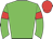 Green body, green arms, red armlets, red cap
