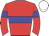 Red body, blue hoop, red arms, blue armlets, white cap