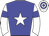 Big-blue body, white star, white arms, big-blue armlets, white cap, big-blue hooped