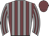 Grey body, garnet striped, grey arms, garnet striped, garnet cap