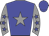 Blue body, grey star, grey arms, blue stars, blue cap