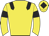 Yellow body, black epaulettes, yellow arms, black armlets, yellow cap, black diamond