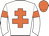 White body, orange cross of lorraine, white arms, orange armlets, orange cap