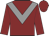 Maroon, grey chevron, maroon sleeves and cap