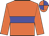 Orange, blue hoop, orange sleeves, quartered cap