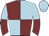 Maroon and light blue quartered, light blue and maroon halved sleeves, light blue cap