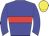 blue body, red hoop, blue arms, yellow cap