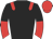 Black, red epaulets, black and red halved sleeves, red cap