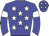 blue, white stars, blue sleeves, white armlets, blue cap, white stars