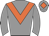 Grey body, orange chevron, grey arms, grey cap, orange diamond