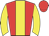 Red, yellow stripe, yellow sleeves, red cap