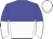 blue and white halved horizontally, halved sleeves, white cap