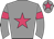 Grey body, rose star, grey arms, rose armlets, grey cap, rose star
