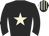 black, beige star, striped cap