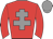 Red, Grey Cross of lorraine, grey cap