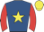 Royal blue, yellow star, red sleeves, yellow cap