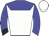 white, blue yoke, blue sleeves, black cuffs, white cap
