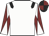 White, black epaulets, maroon and white diabolo on sleeves, black and maroon quartered cap