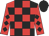 Black and red check, red sleeves, black diamonds, black cap