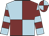 Light blue and maroon (quartered), hooped sleeves, maroon and light blue quartered cap