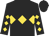 Black, gold diamond hoop, diamonds on sleeves