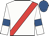 White, red sash, white sleeves, royal blue armlets, royal blue cap