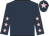 Dark blue, pink stars on sleeves, dark blue cap, pink star