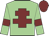 Light green, maroon cross of lorraine, armlets and cap