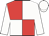 Red and white (quartered), white sleeves and cap