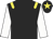 Black, yellow epaulets, white sleeves, black cap, yellow star